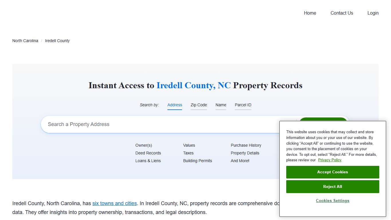 Iredell County Property Records Owners, Deeds, Permits